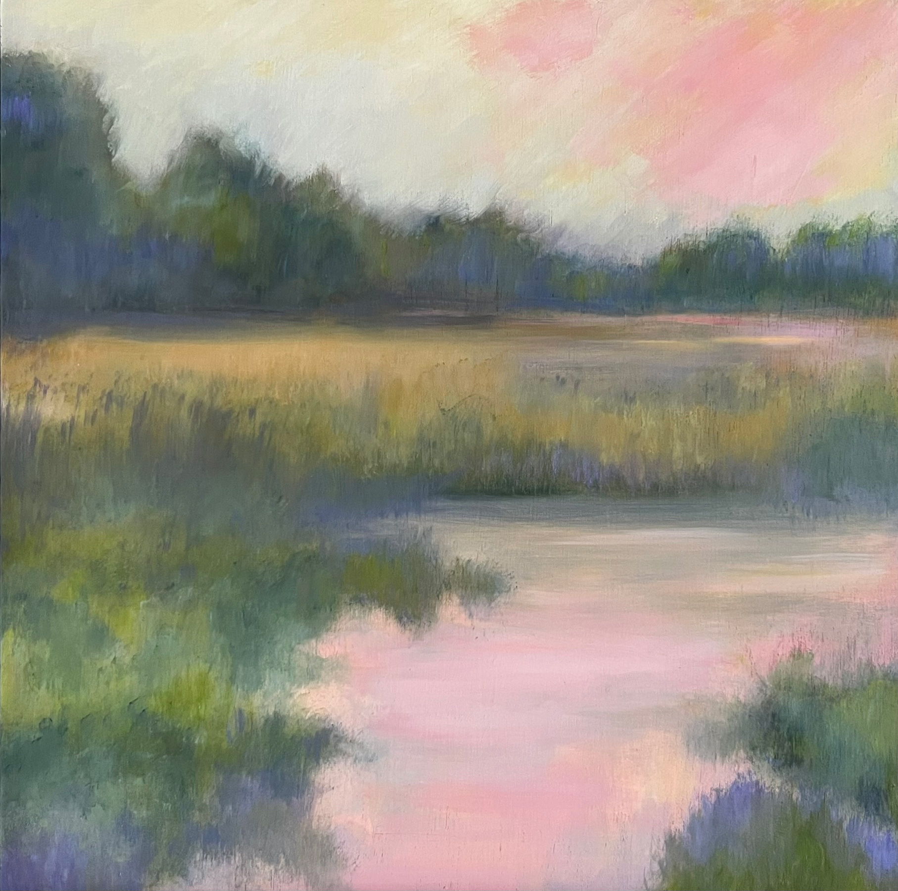 Pink Marsh by Lisa Farnsworth, Oil on panel