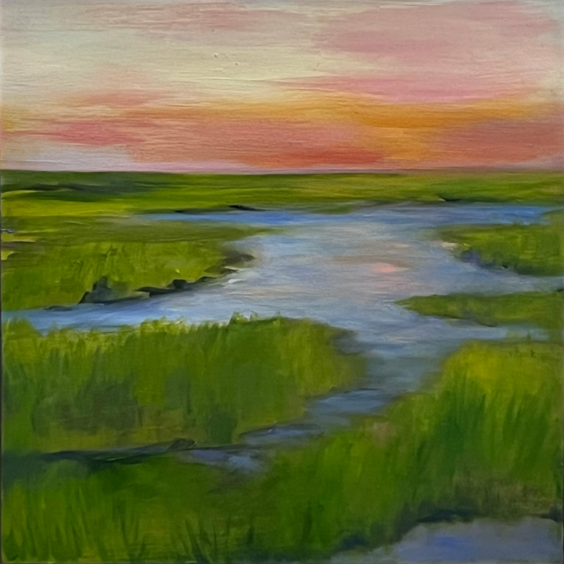 Sunset Marsh by Lisa Farnsworth, Oil on panel